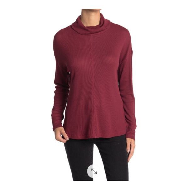 Sanctuary Long Sleeve Cowl Neck Waffle‎ Knit Tunic Modal and Spandex NWT Size XS - Picture 1 of 8